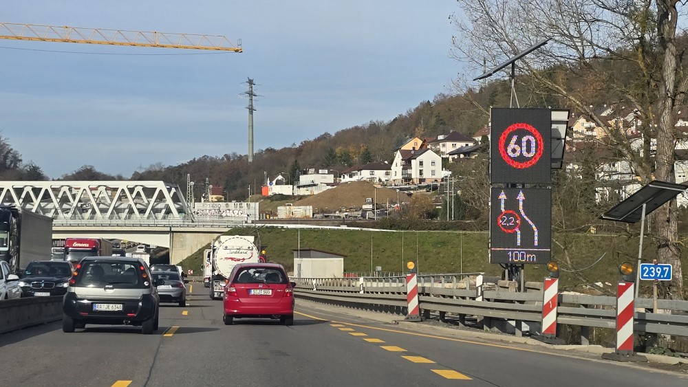 Baustelle A8 Pforzheim.
